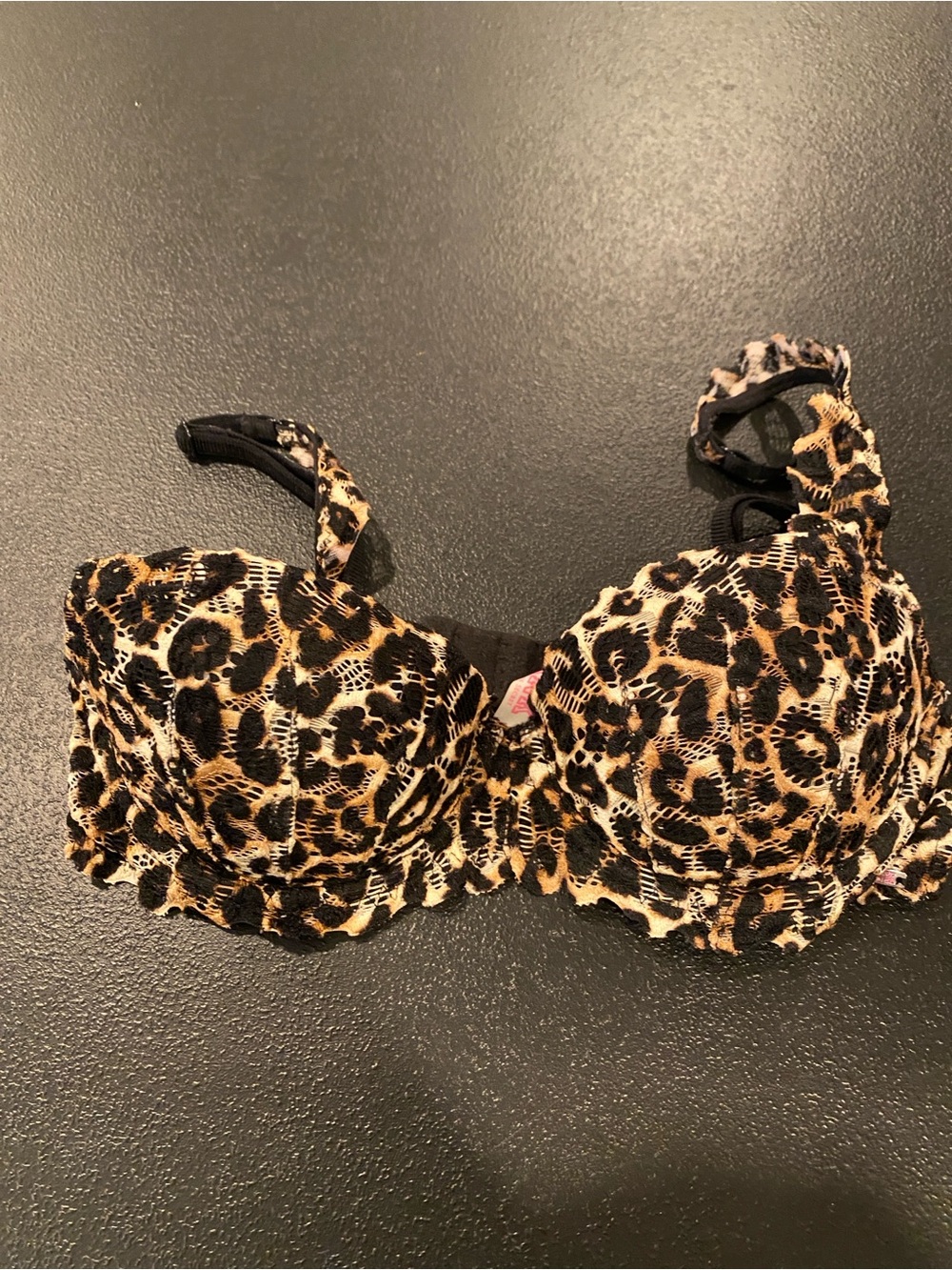 PINK Victoria's Secret Leopard Print Underwire Bra in Black and Tan